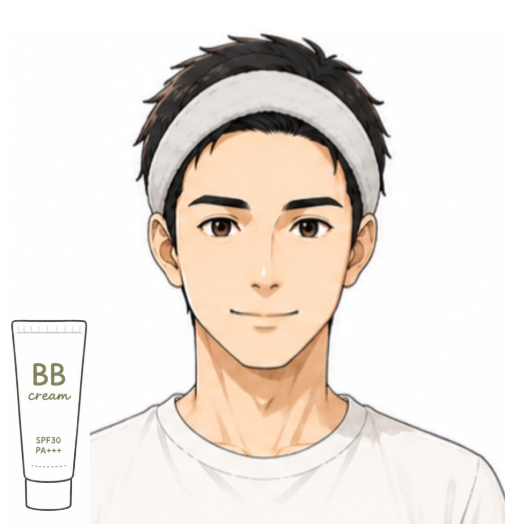 メンズBBクリームと男性の画像